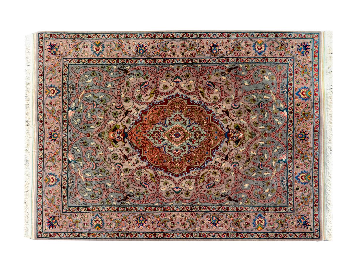 An Isphahan Partial Silk Rug — 20TH CENTURY