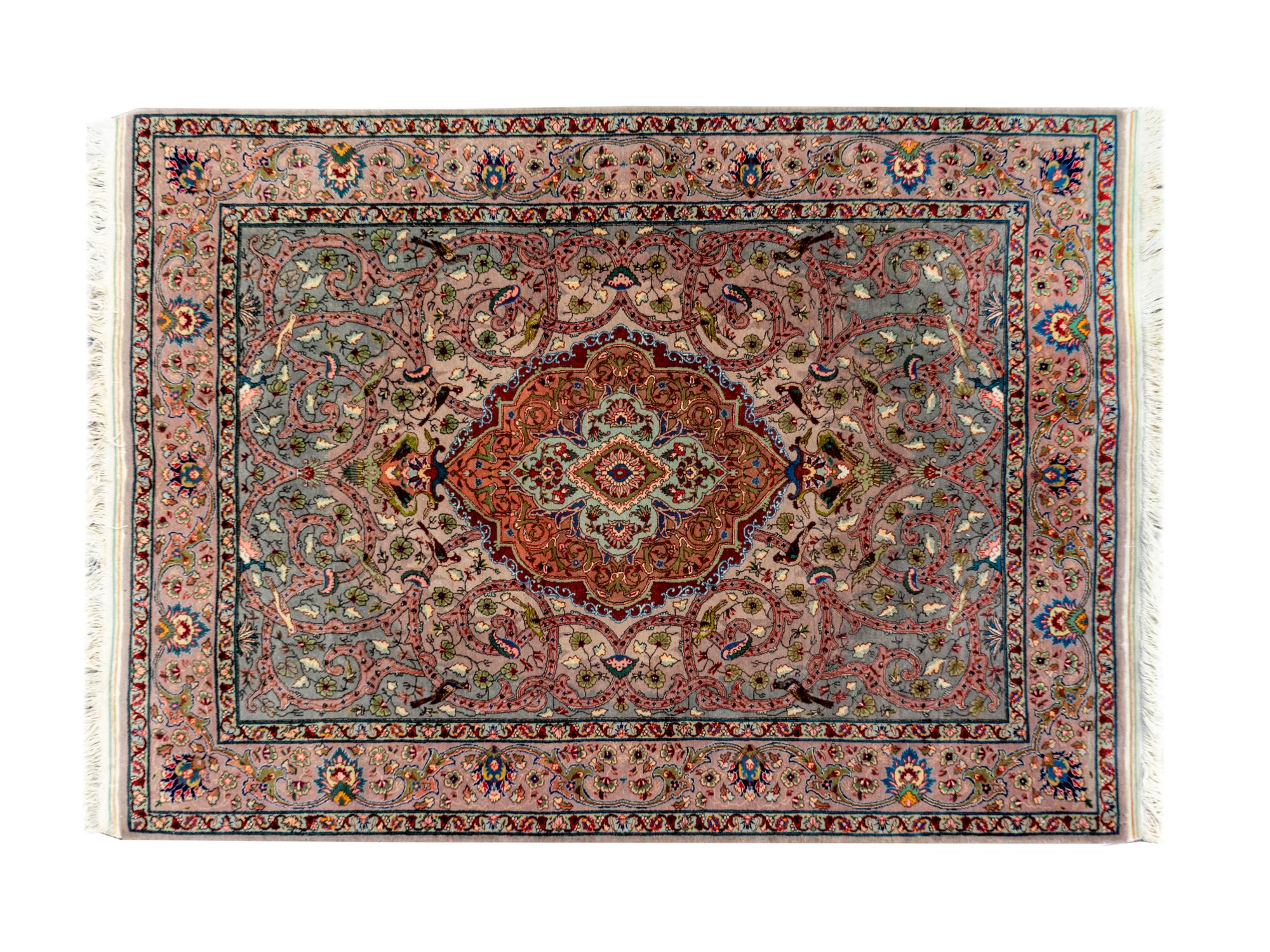 An Isphahan Partial Silk Rug — 20TH CENTURY