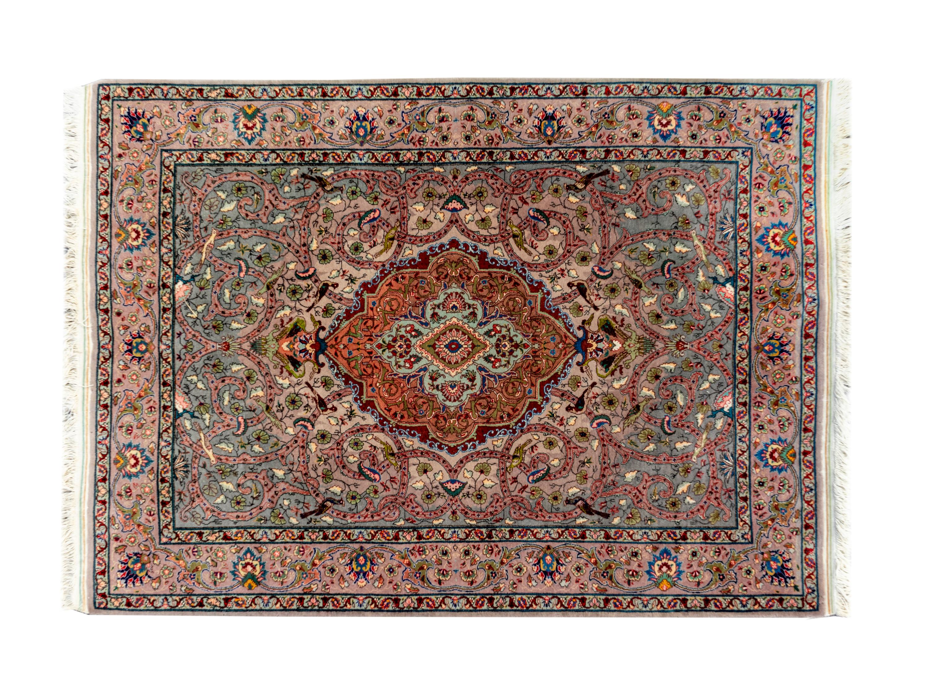 An Isphahan Partial Silk Rug — 20TH CENTURY