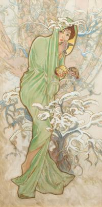 Alphonse Mucha, (Czech, 1860–1939), The Seasons: Winter