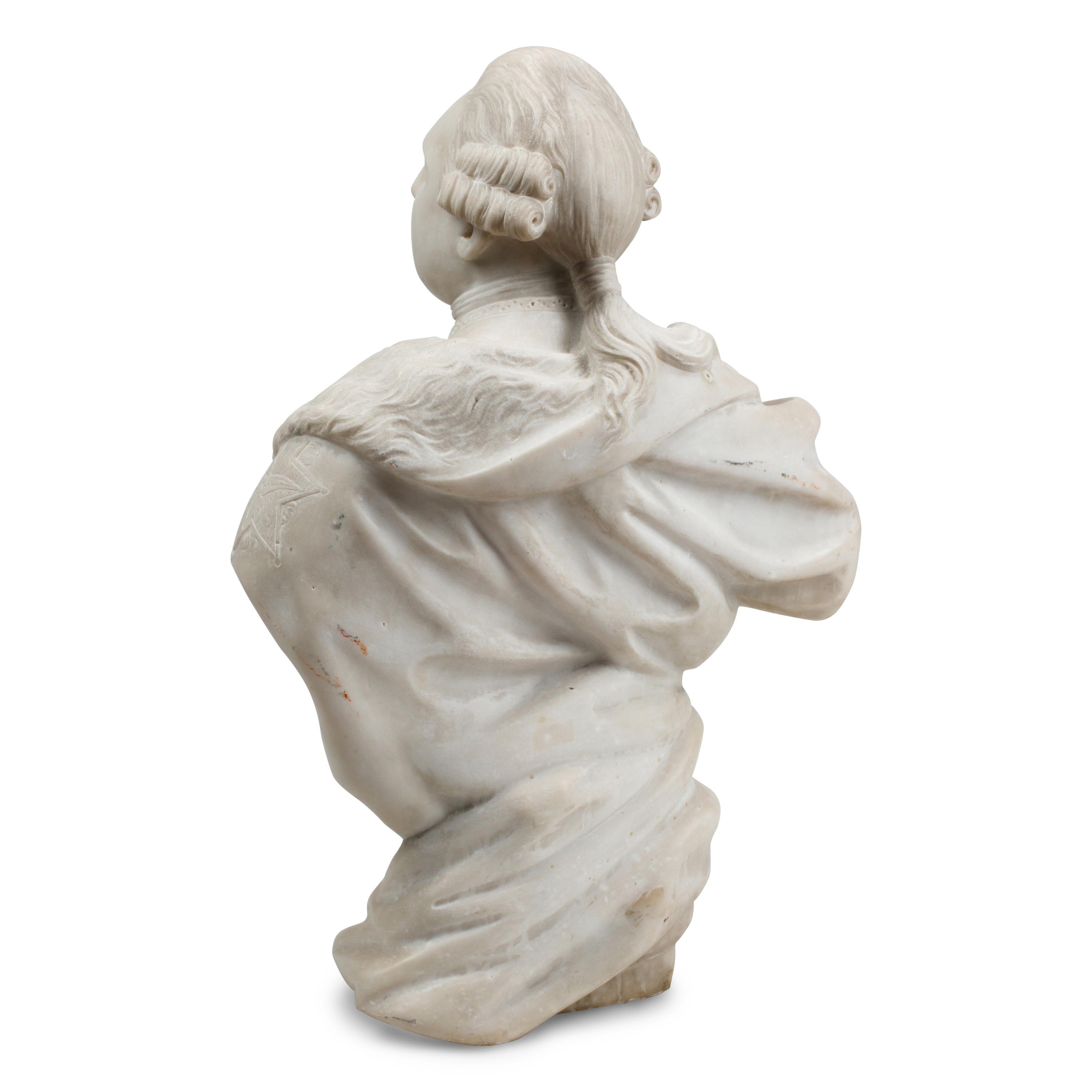 A Continental Marble Bust of Louis XVI