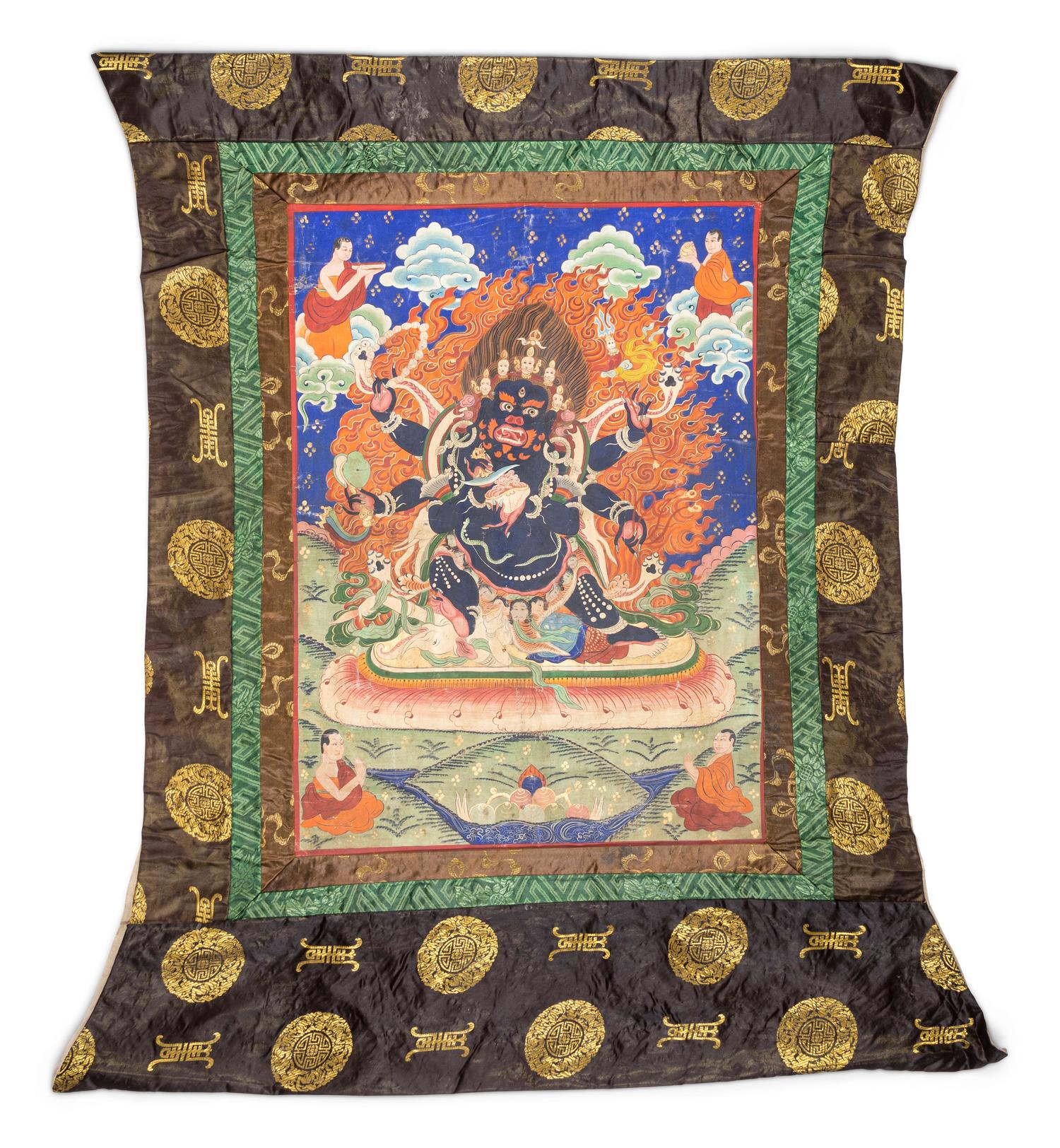 A Sino-Tibetan Thangka Depicting Mahakala