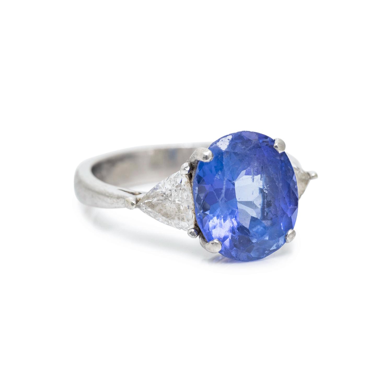 TANZANITE AND DIAMOND RING