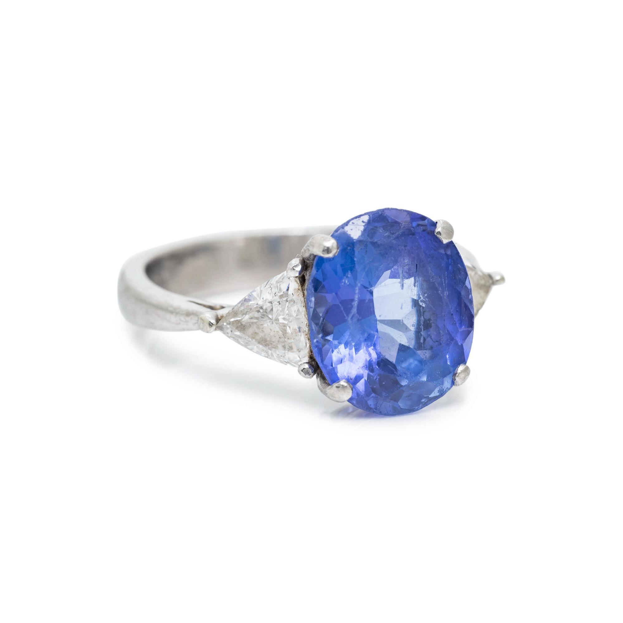 TANZANITE AND DIAMOND RING