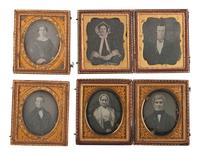 [EARLY PHOTOGRAPHY]. 14 pairs of sixth plate daguerreotype portraits housed together in same case.