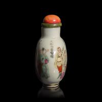 A Chinese Famille Rose Decorated "Water Margin" Snuff Bottle, Daoguang Mark and Likely of the Period