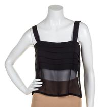 A Louis Feraud Black Silk Tank Top, Size 6.