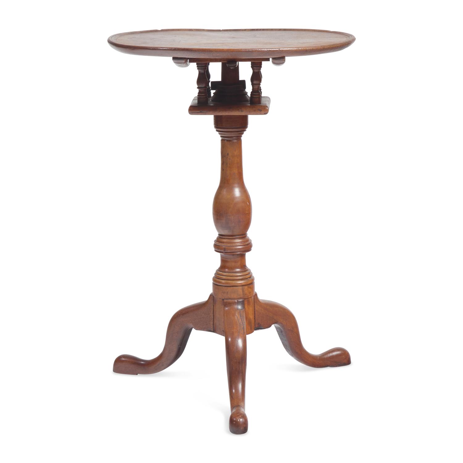 A Queen Anne Walnut Tilt-Top Candlestand