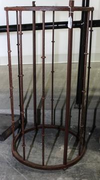 A Wrought Iron Cylindrical Stand Height 29 1/8 inches.