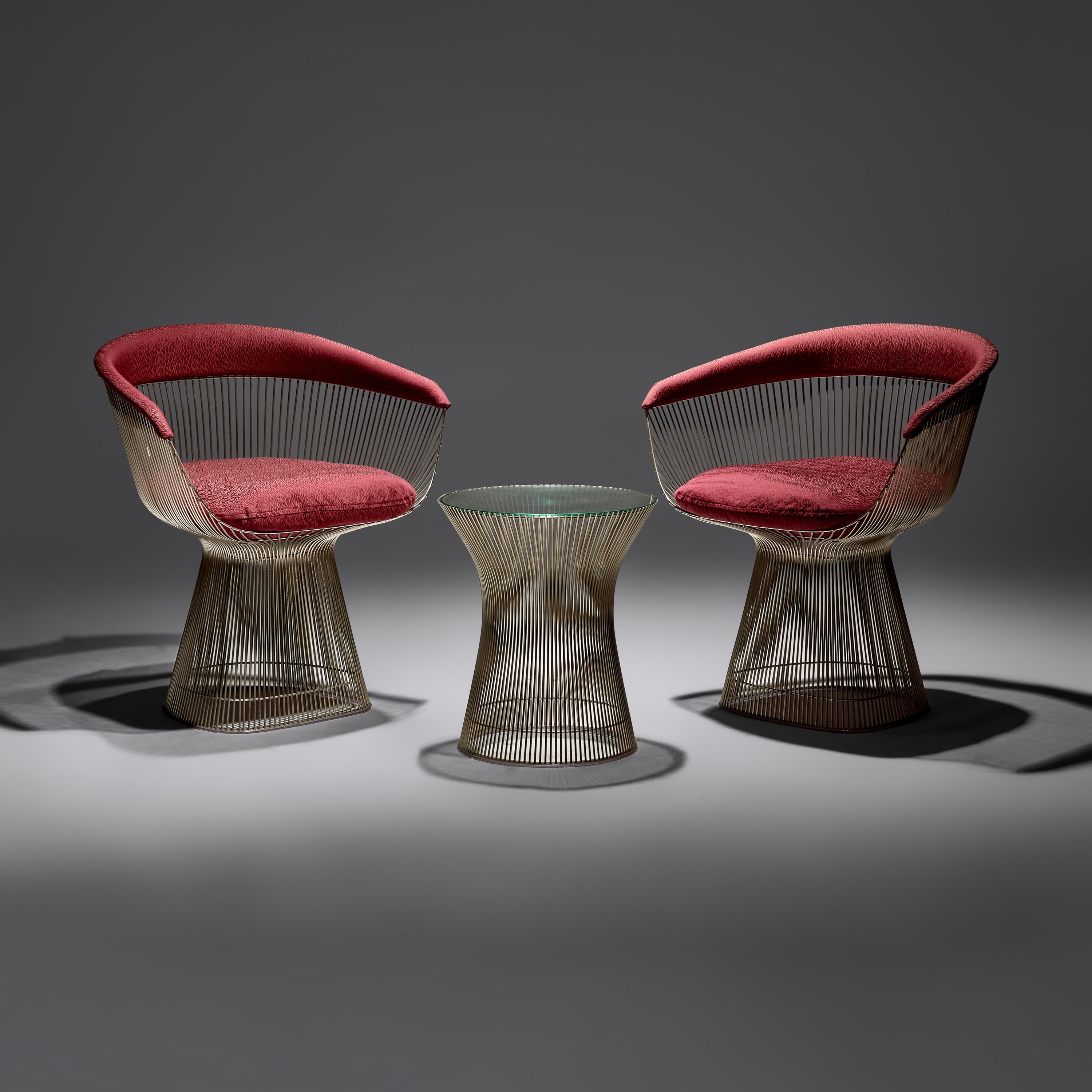 Pair of Chairs with side table