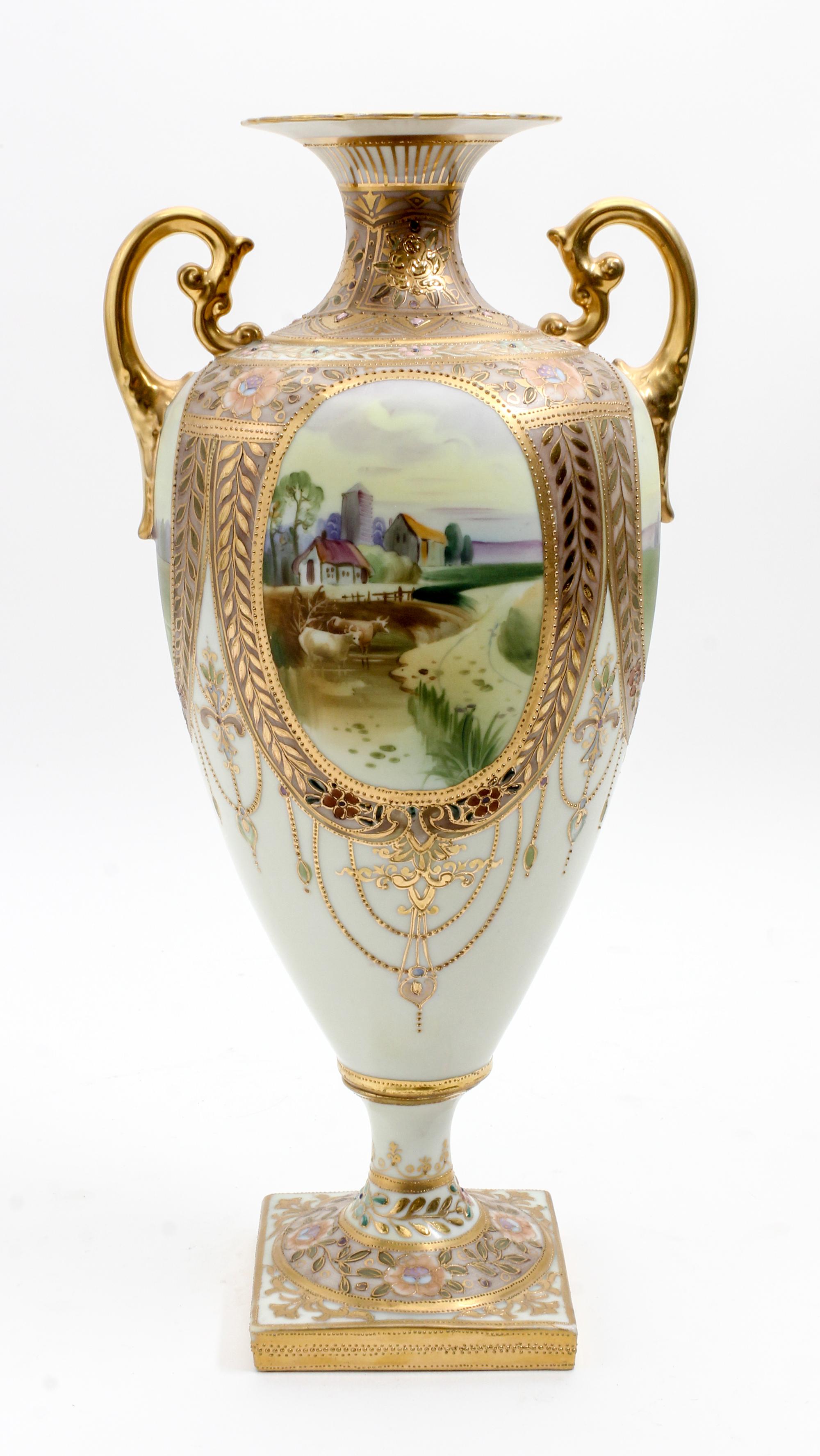 A Nippon Porcelain Vase Height 16 1/4 inches. — FIRST HALF 20TH CENTURY