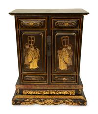A Chinese Black and Gilt Lacquer Altar Shrine Cabinet — 20TH CENTURY