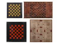 Four Paint Decorated Game Boards