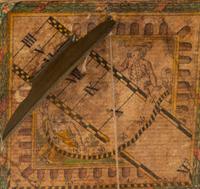 A German Fruitwood and Brass Polyhedral Portable Cube Sundial