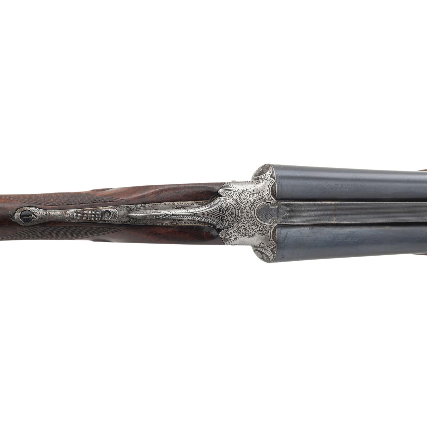 **High Quality B-Grade Lefever Arms Company SxS Hammerless Side Plate Shotgun with Krupp Barrels