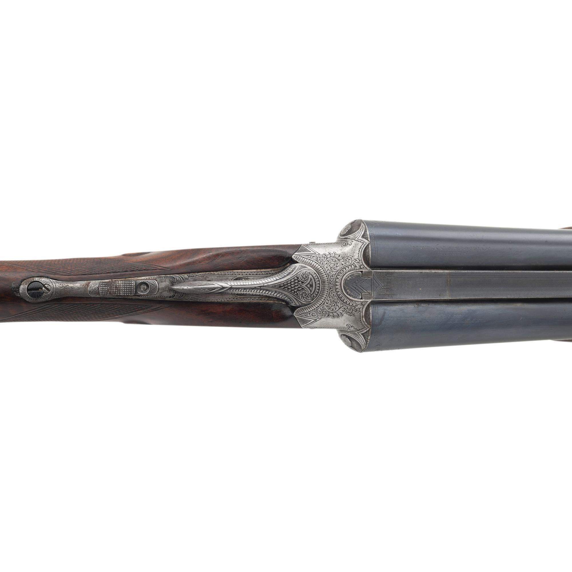 **High Quality B-Grade Lefever Arms Company SxS Hammerless Side Plate Shotgun with Krupp Barrels