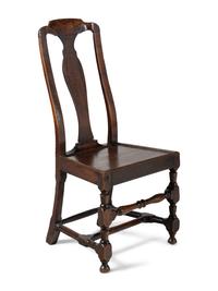 A Pair of Queen Anne Oak 'Solid Seat' Side Chairs