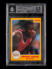 A 1985 Star Crunch N Munch Michael Jordan Rookie Basketball Card (BGS 8.5 NM-MT+)