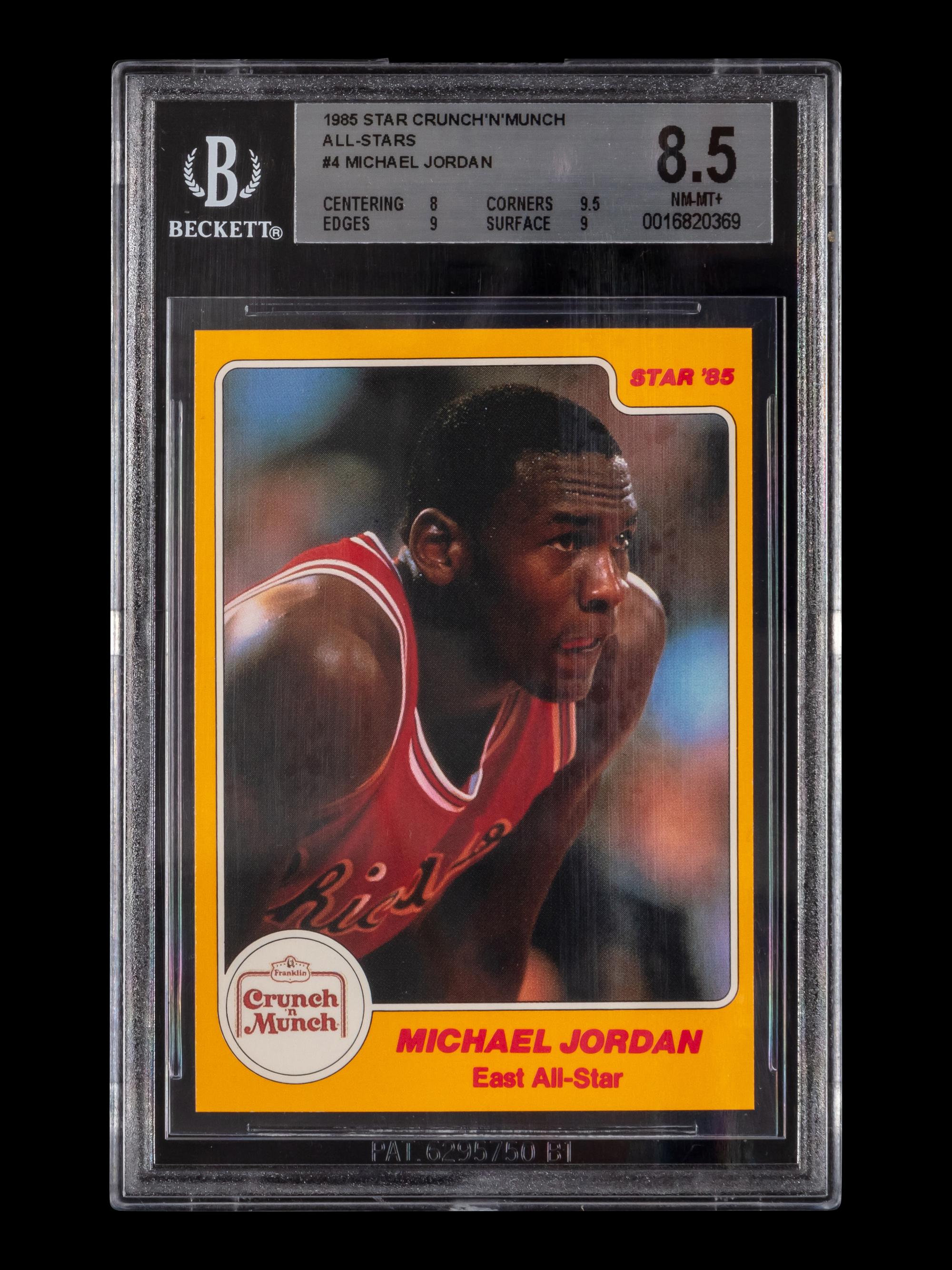 A 1985 Star Crunch N Munch Michael Jordan Rookie Basketball Card (BGS 8.5 NM-MT+)