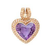 AMETHYST AND DIAMOND HEART PENDANT