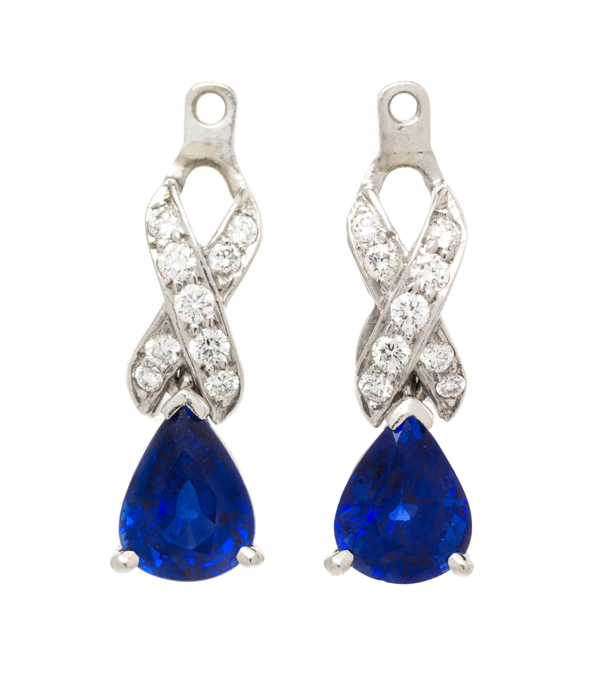 TIFFANY & CO., SAPPHIRE AND DIAMOND EARRING ATTACHMENTS
