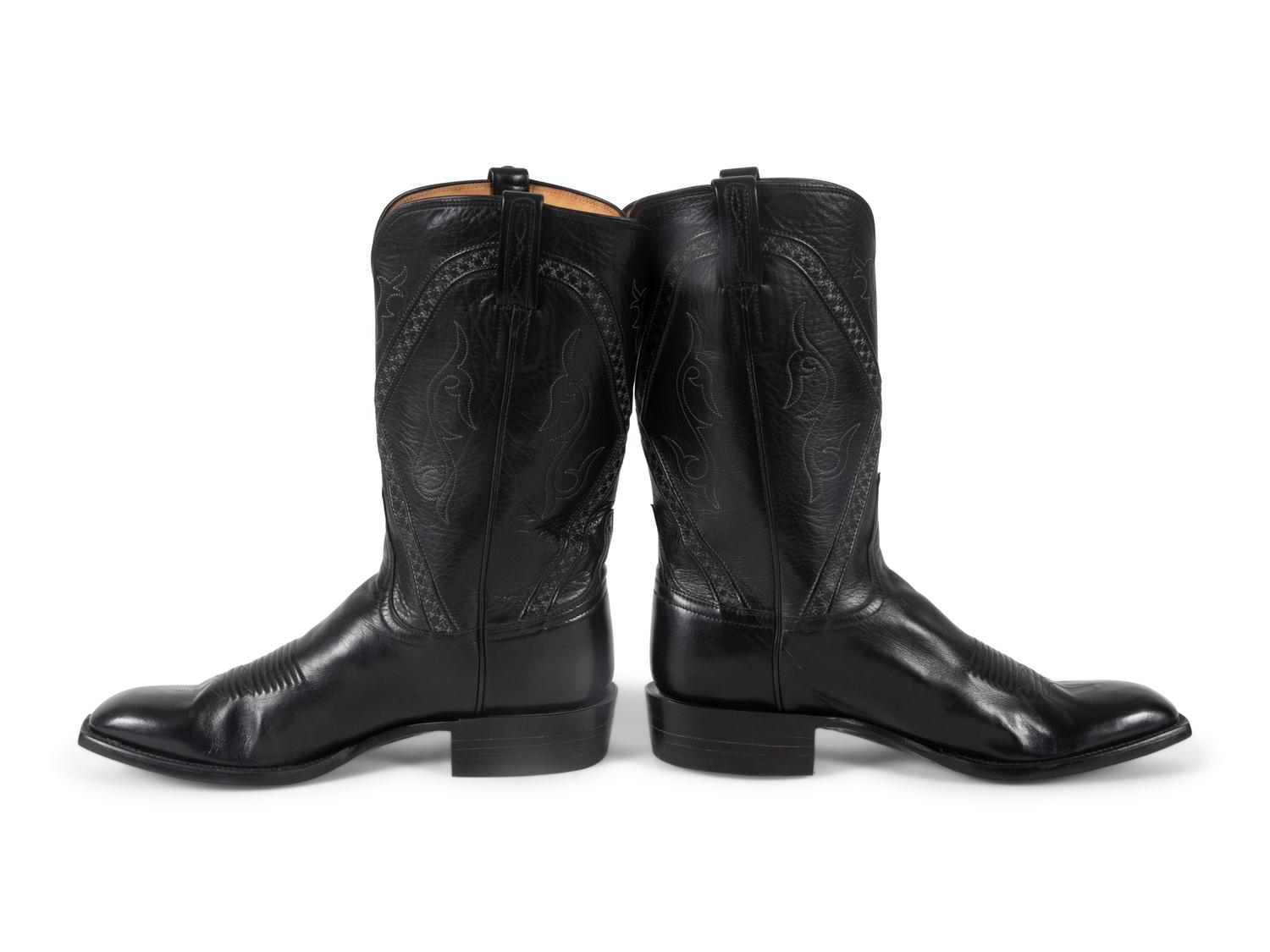 Lucchese Black Calfskin Boots