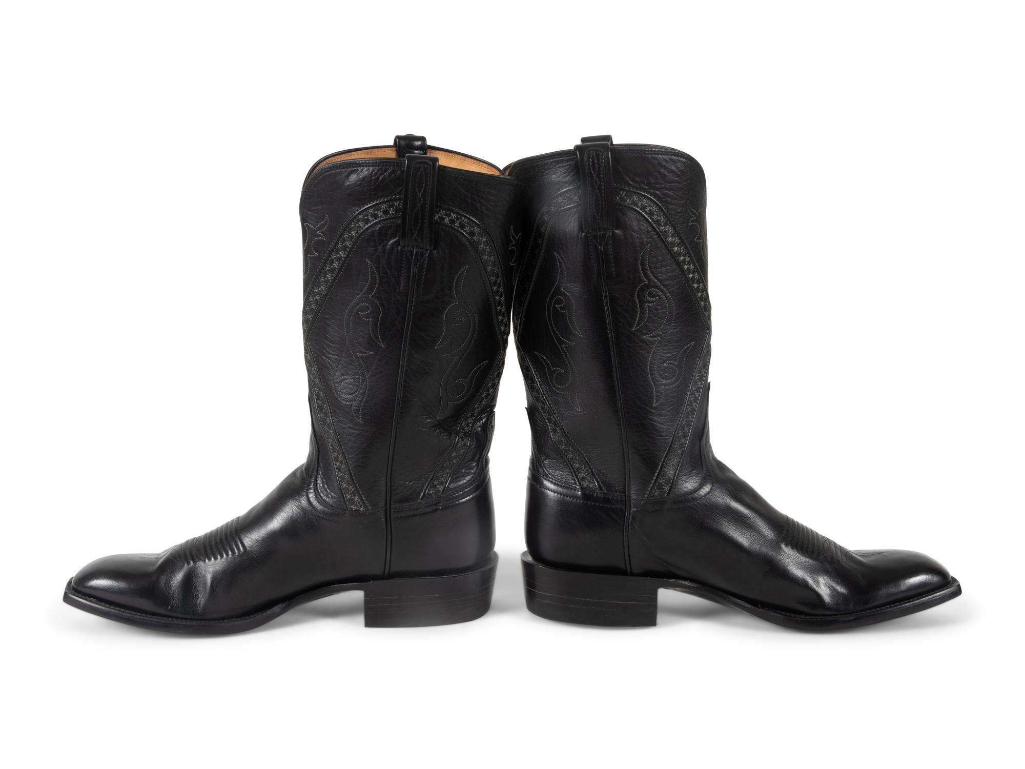 Lucchese Black Calfskin Boots