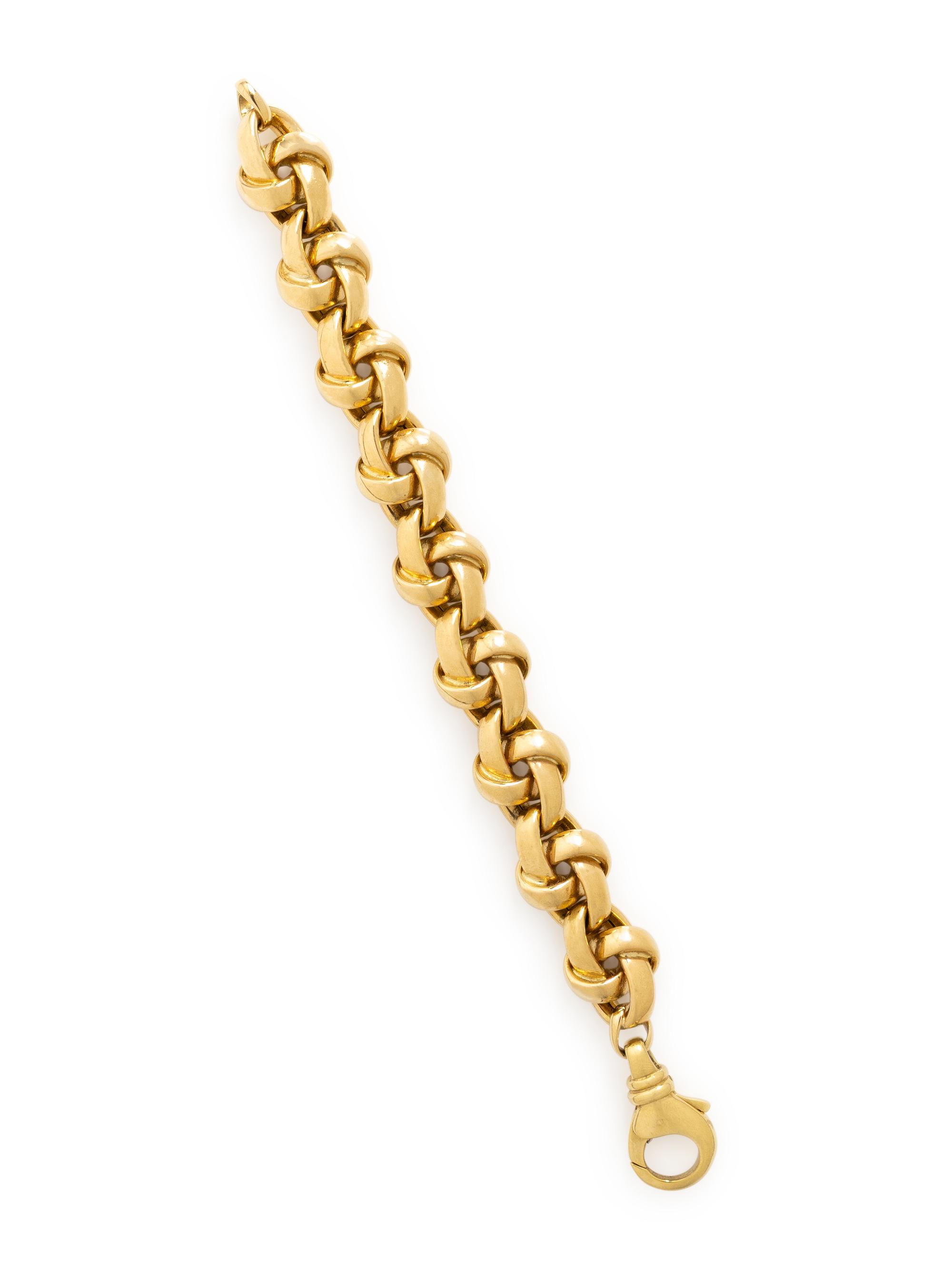 YELLOW GOLD FANCY LINK BRACELET
