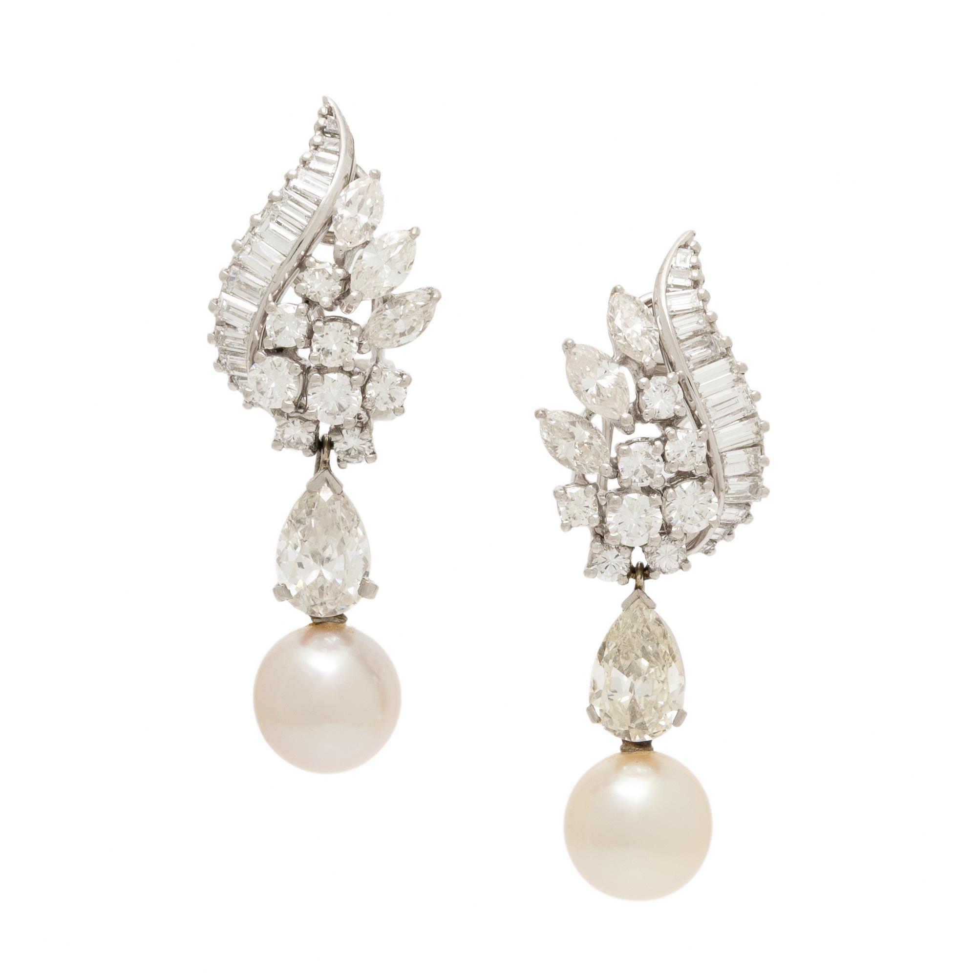 Diamond and Cultured Pearl Convertible Earrings