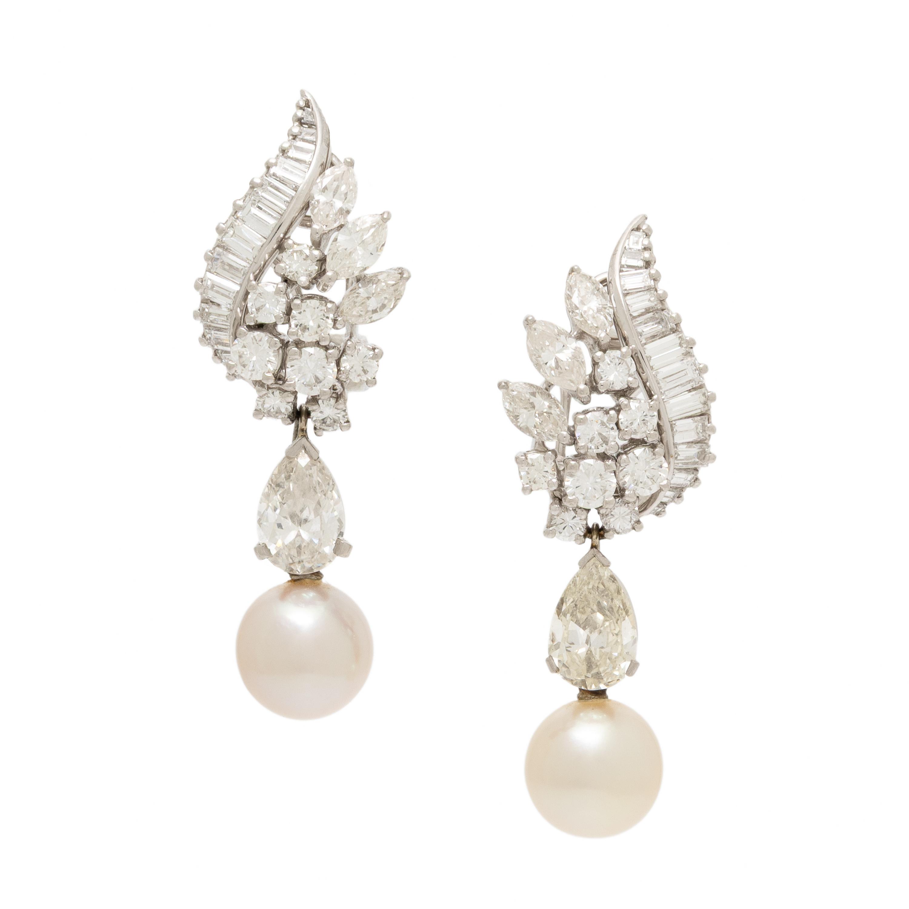 Diamond and Cultured Pearl Convertible Earrings