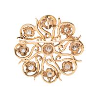 YELLOW GOLD AND DIAMOND SNOWFLAKE PIN