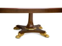 A Regency Style Mahogany and Parcel Gilt Twin Pedestal Dining Table — 20th Century