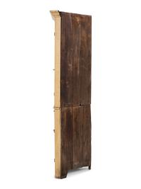 A Federal Yellow Painted Poplar or Pine Corner Cupboard