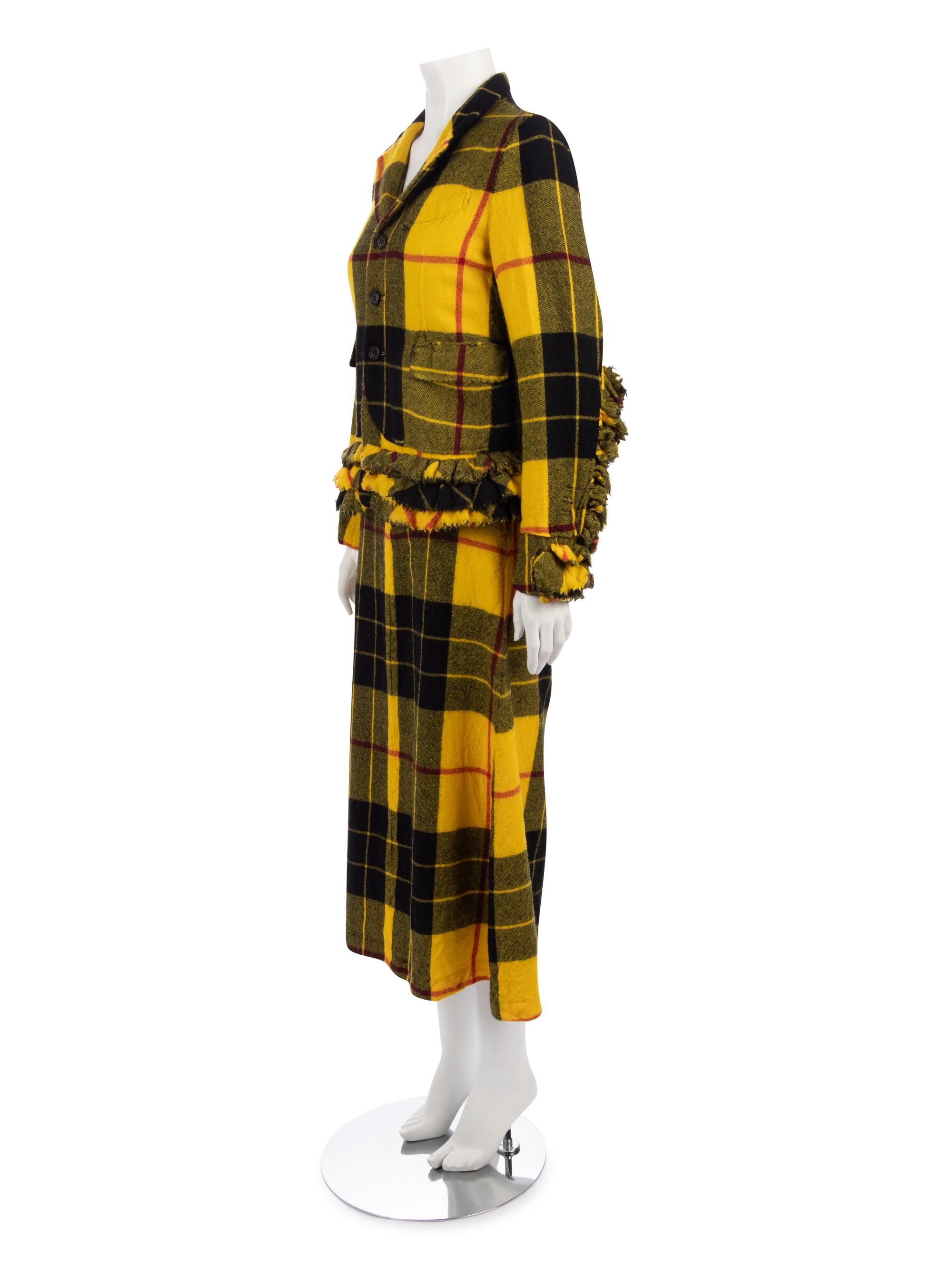 Comme des Garçons Yellow Tartan Plaid Ensemble, Fall 2000