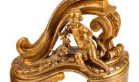 A Pair of Louis XV Style Gilt-Bronze Chenets — 19TH CENTURY