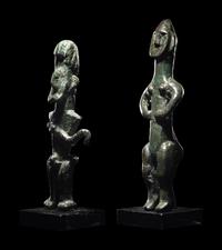 Two Amlash Bronze Figures of a Male and Female