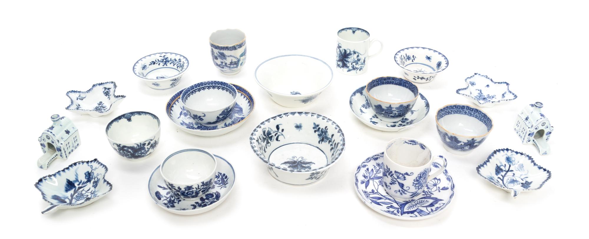 A Collection of English Teawares Width of widest 5 inches. — PRIMARILY 18TH CENTURY