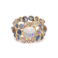MOONSTONE, SAPPHIRE AND DIAMOND BAND