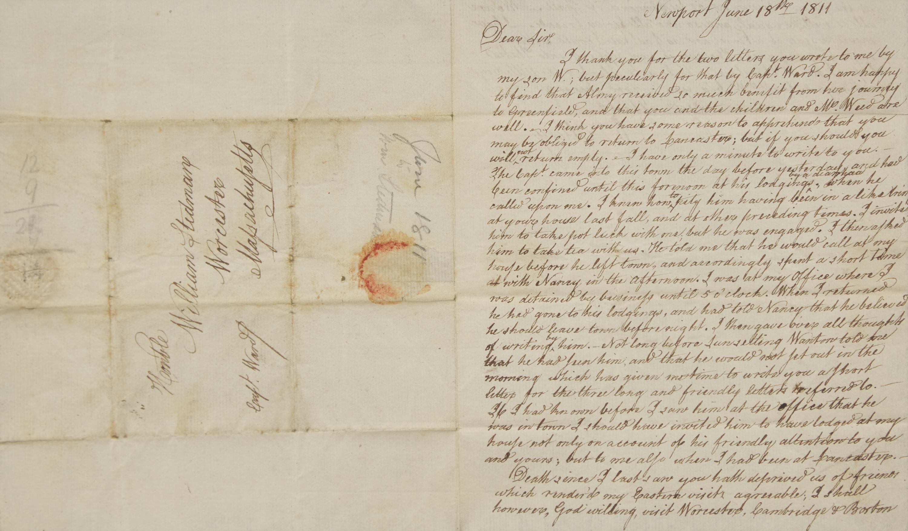 [Americana] [Declaration of Independence] Ellery, William. Autograph Letter, signed