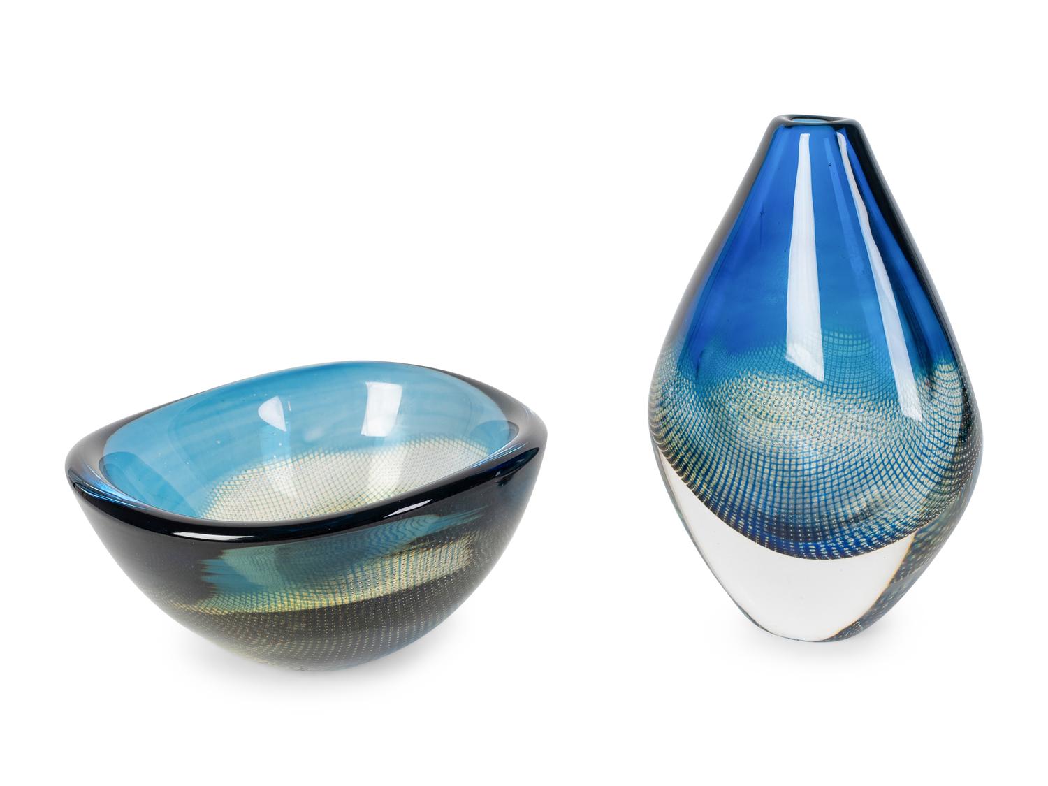 An Orrefors Vase and Bowl — DESIGNED BY SVEN PALMQUIST