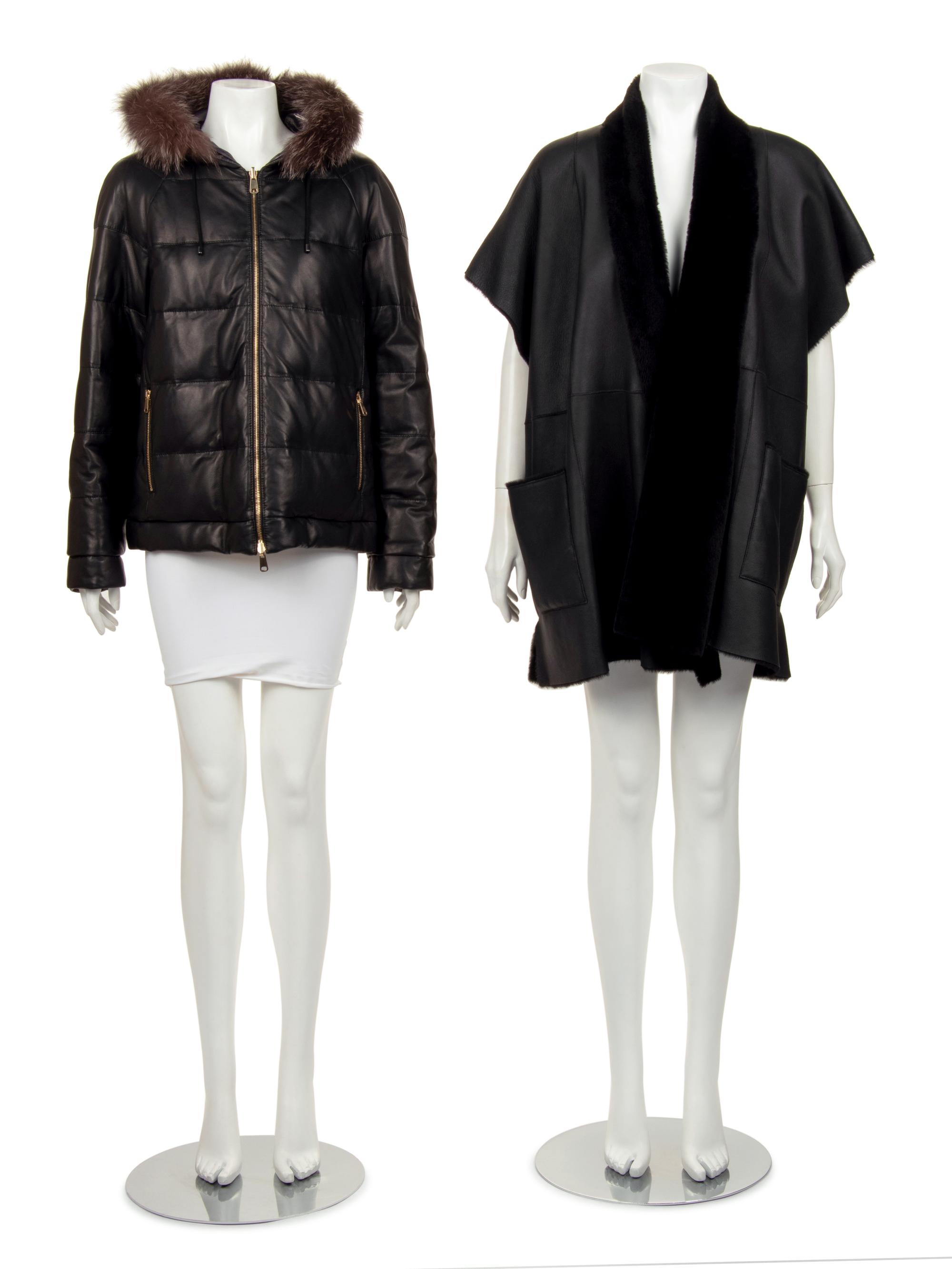 Two Pieces of Fur Trimmed Outerwear: One Brunello Cucinelli, One Eskandar