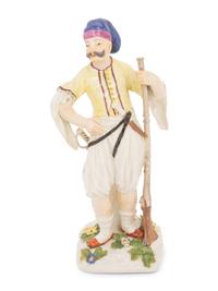 A Meissen Porcelain Figure of a Caucasian Soldier