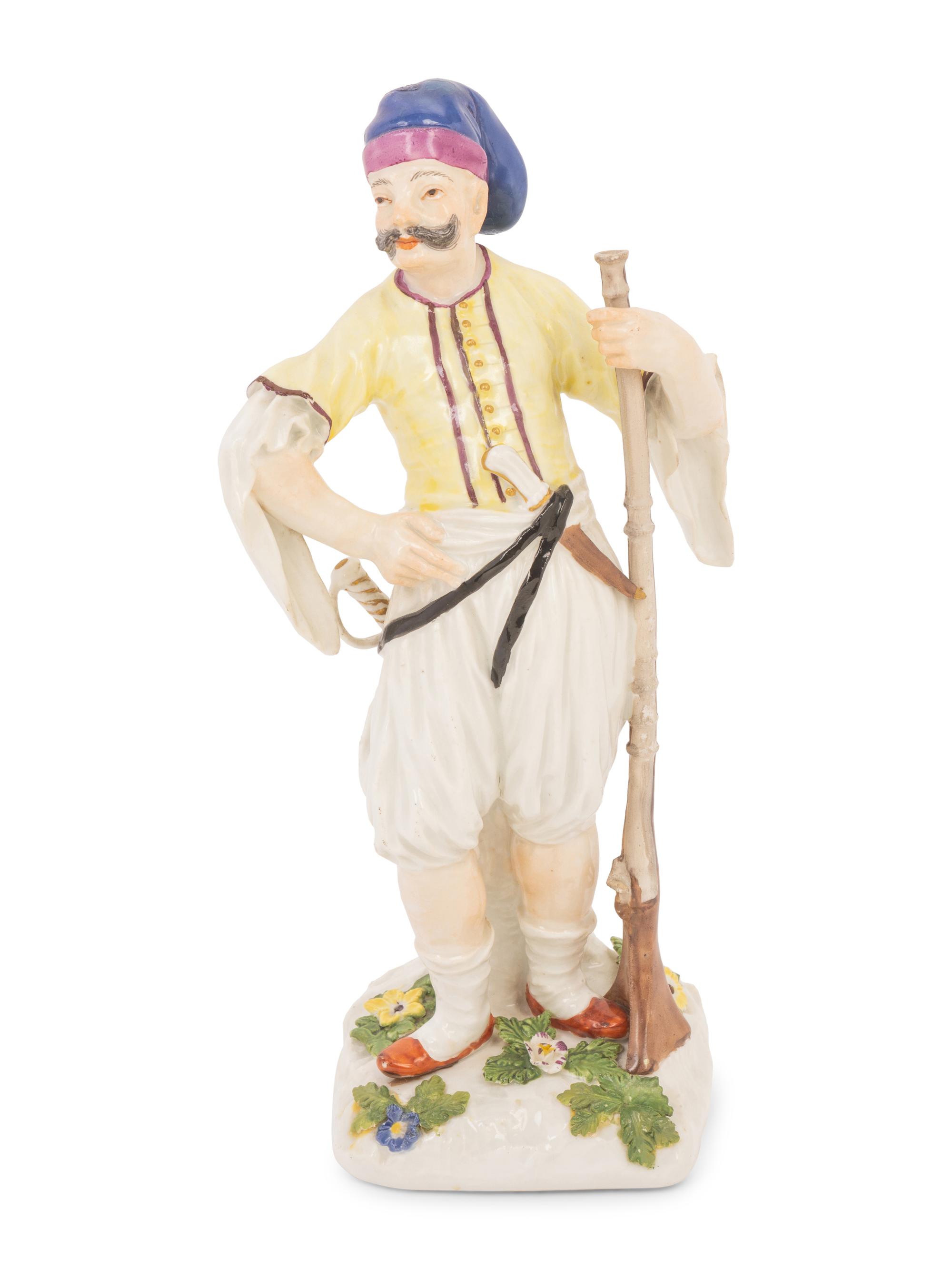 A Meissen Porcelain Figure of a Caucasian Soldier