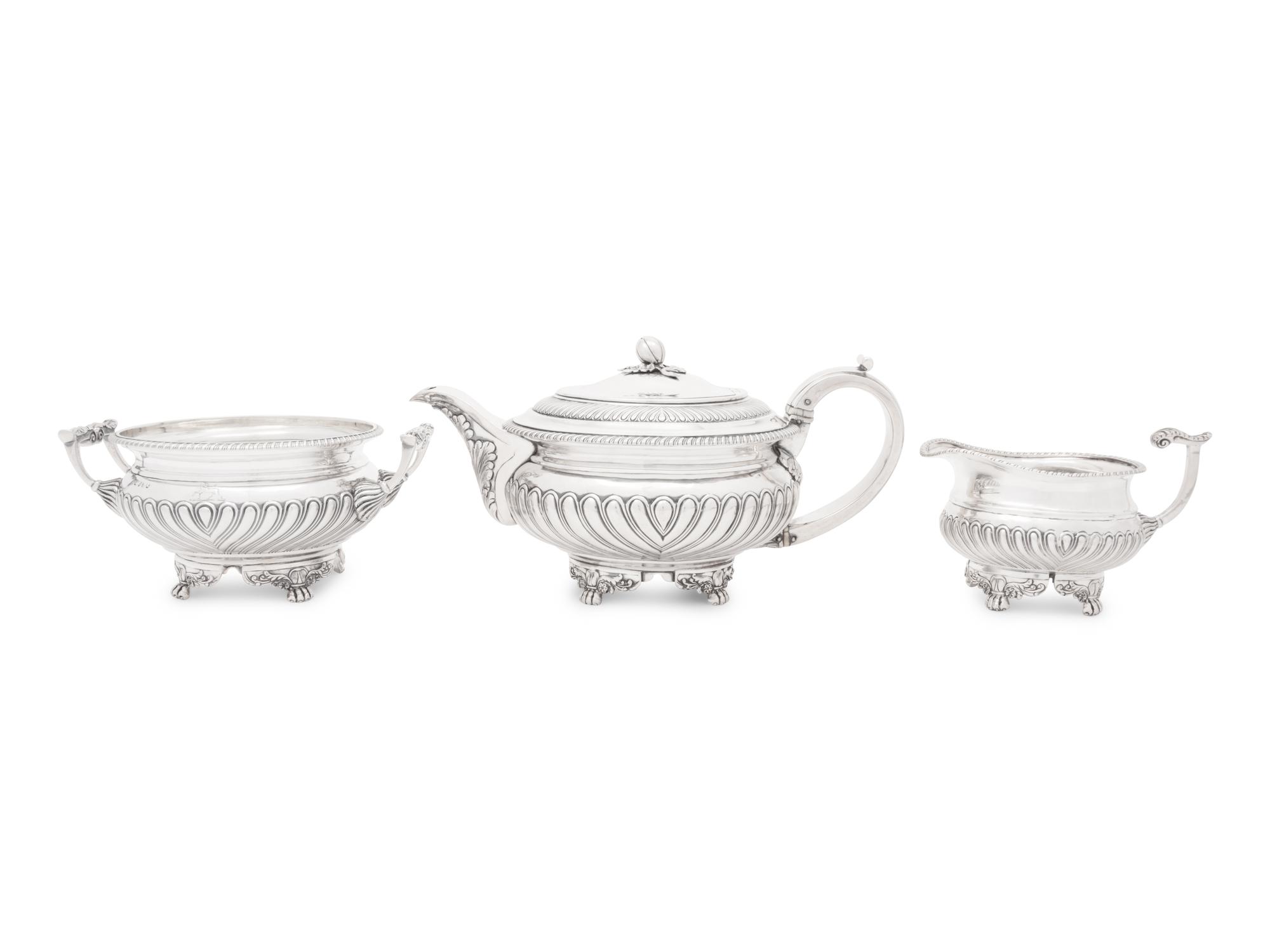 An George III Silver Three-Piece Tea Service