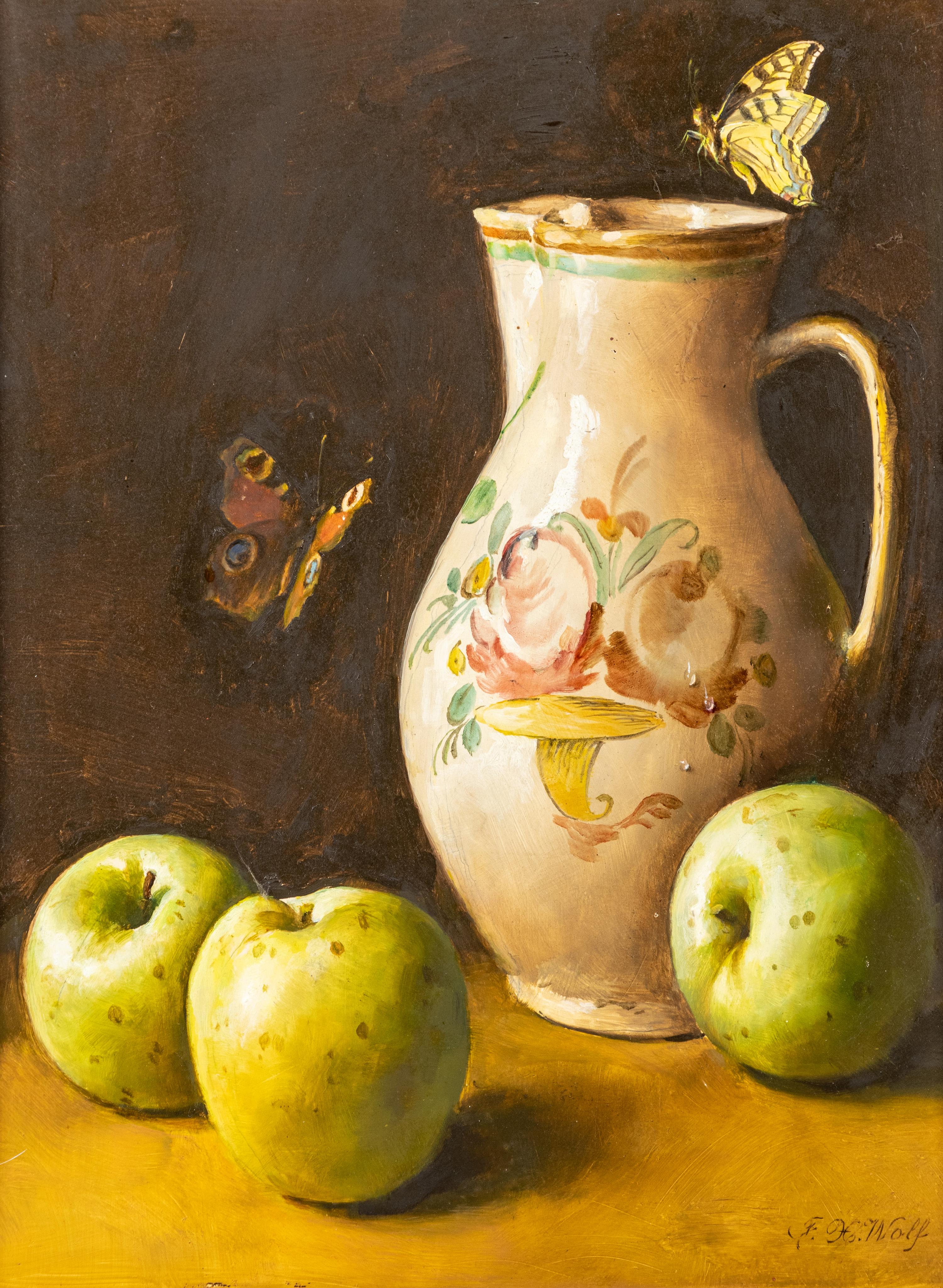 Still Life with Apples, Butterflies, and Pitcher
