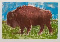 Two Works: Buffalo in the Flowers, 2012; Taking a Stroll , 2012