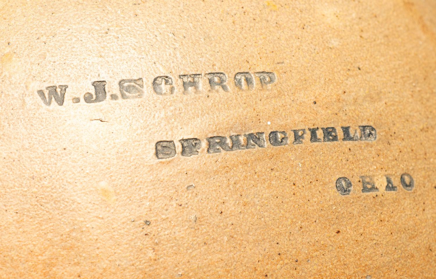 A Schrop Eight-Gallon Cobalt Decorated Stoneware Cooler