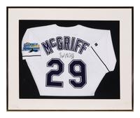 A Group of Signed Autograph Baseball Jersey Displays Featuring Hall of Famers and Notables Including Ken Griffey Jr.