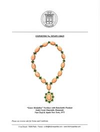 VAN CLEEF & ARPELS, CORAL, DIAMOND, AND EMERALD JEWELRY SUITE