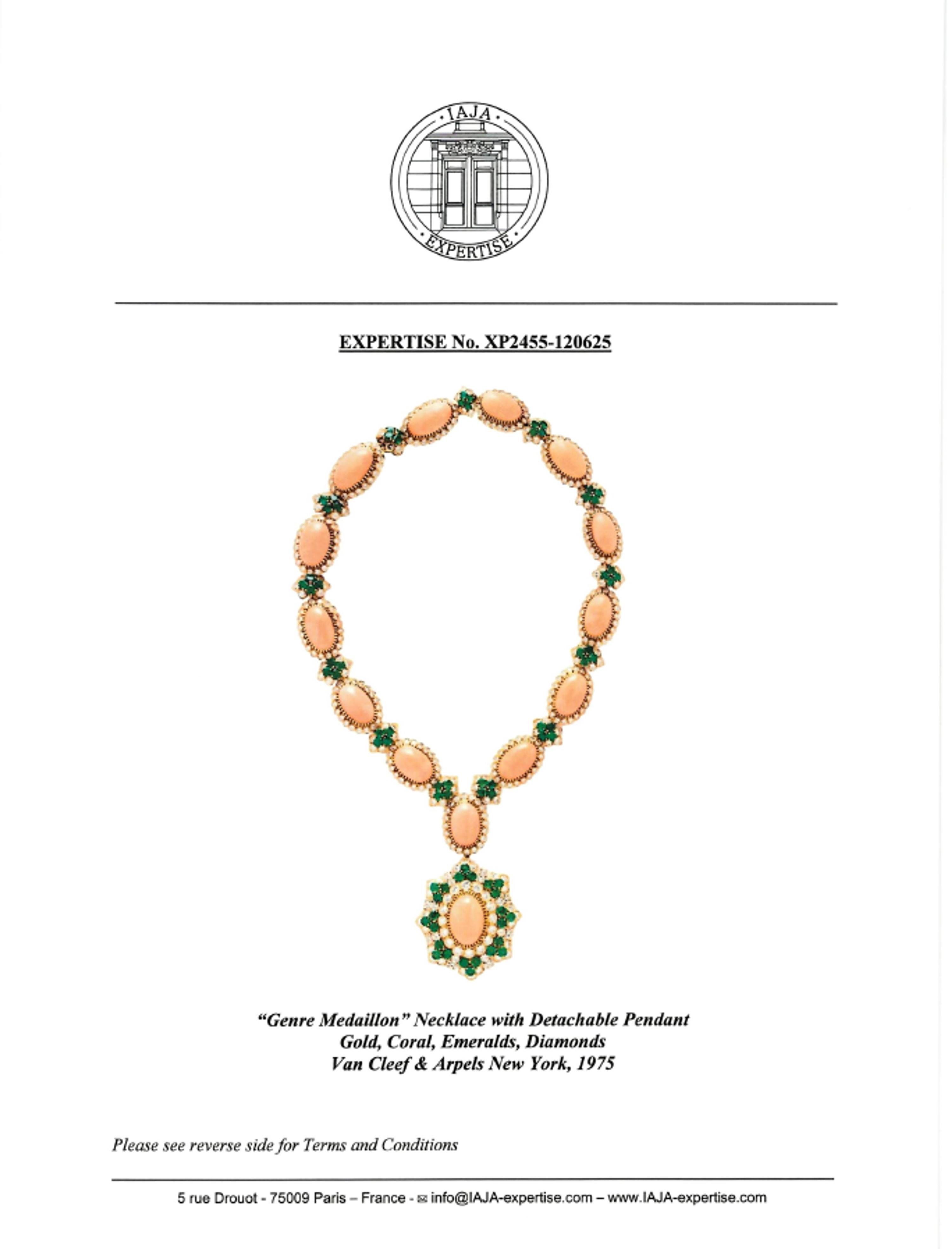 Van Cleef & Arpels, Coral, Diamond, and Emerald Jewelry Suite